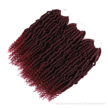 wholesale synthetic colored ombre braiding hair bomb/nubian/afro kinky/spring twist crochet braids hair extension